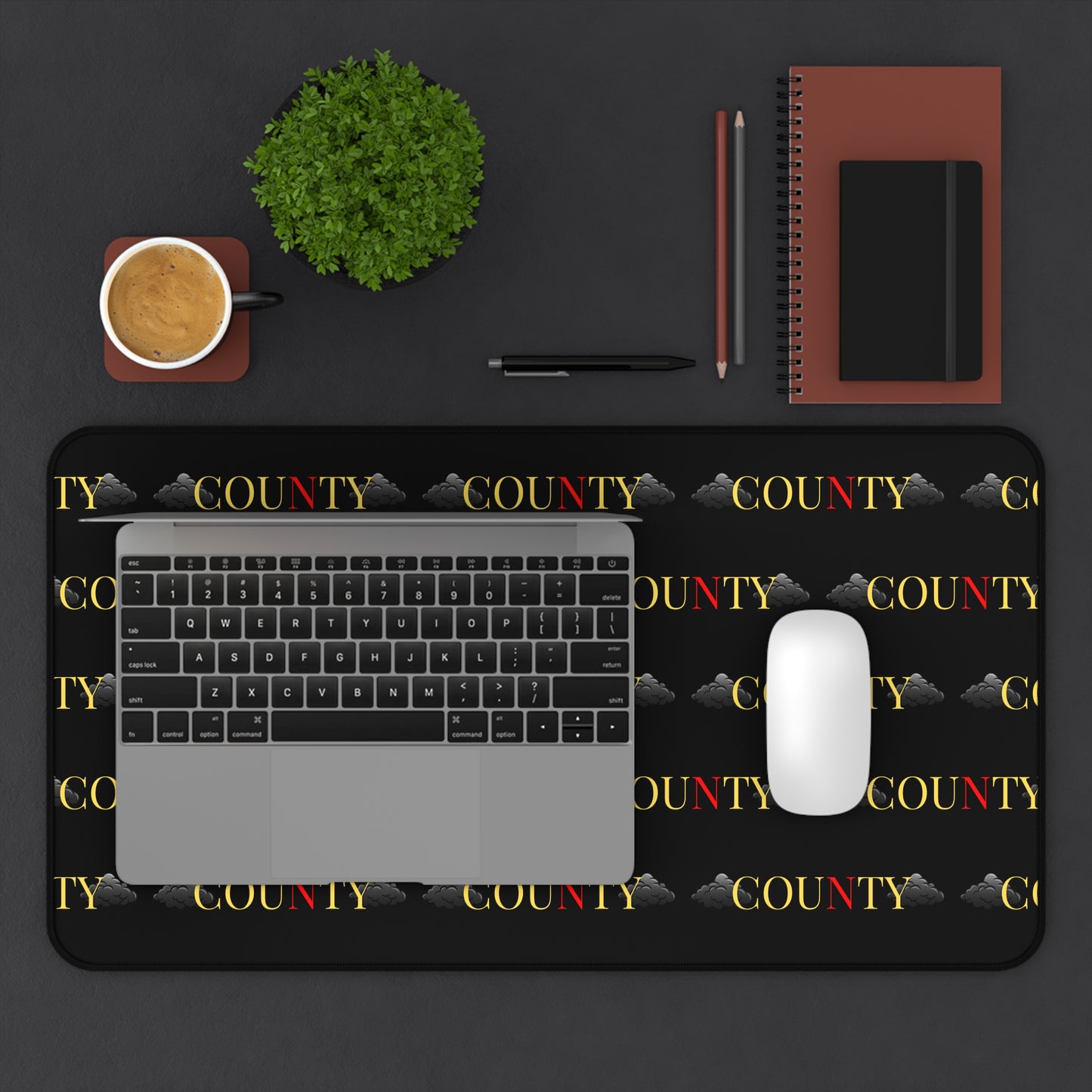 Stylish County Desk Mat, Office Decor, Personalized Desk Accessory, Workspace Gift, Modern Home Office Design
