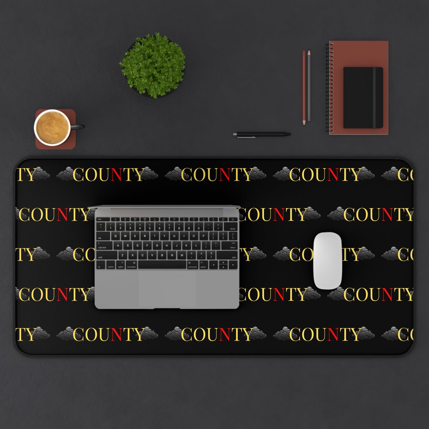 Stylish County Desk Mat, Office Decor, Personalized Desk Accessory, Workspace Gift, Modern Home Office Design