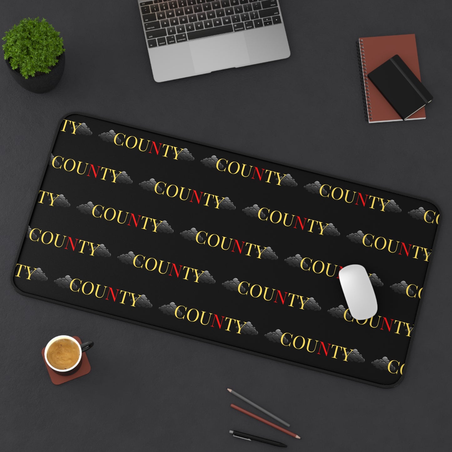 Stylish County Desk Mat, Office Decor, Personalized Desk Accessory, Workspace Gift, Modern Home Office Design