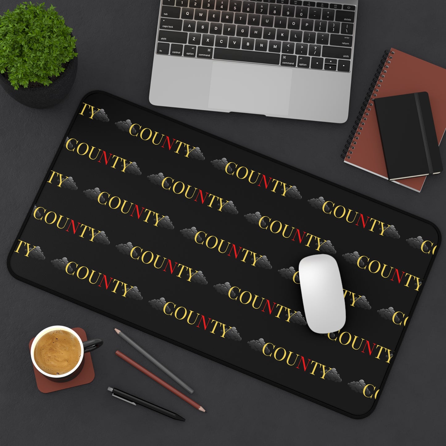 Stylish County Desk Mat, Office Decor, Personalized Desk Accessory, Workspace Gift, Modern Home Office Design
