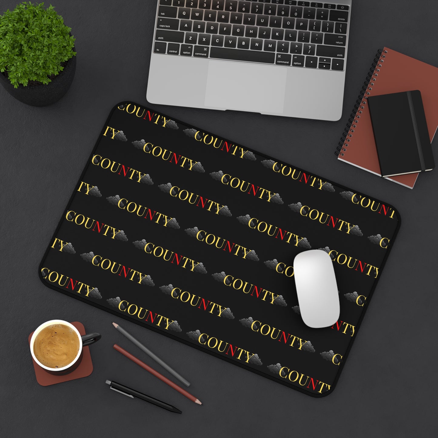 Stylish County Desk Mat, Office Decor, Personalized Desk Accessory, Workspace Gift, Modern Home Office Design